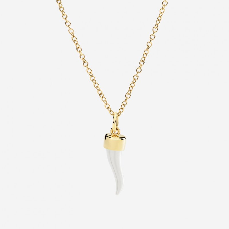 Dodo - Ciondolo Corno - Oro Giallo - Argento