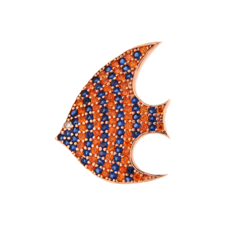 Myj - Orecchino Pesciolino - Argento - Zirconi