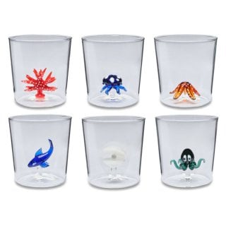 Henriette - Set Bicchieri Deep Sea - Borosilicato - Multicolor