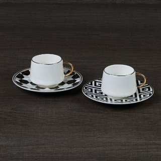 Henriette - Set 2 Tazze Caffè - Porcellana - Elegante