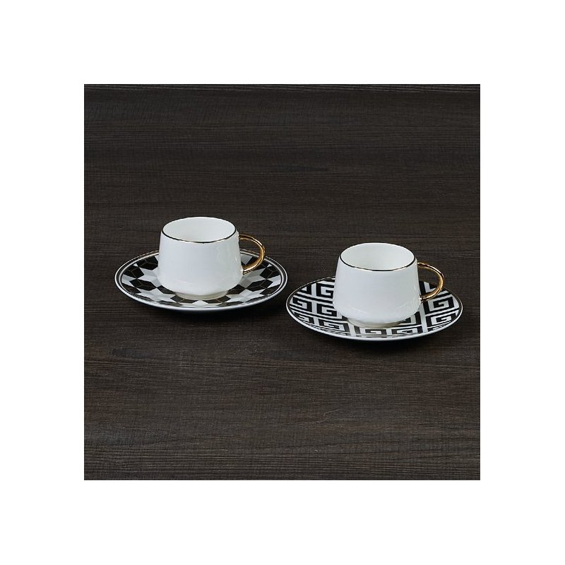 Henriette - Set 2 Tazze Caffè - Porcellana - Elegante