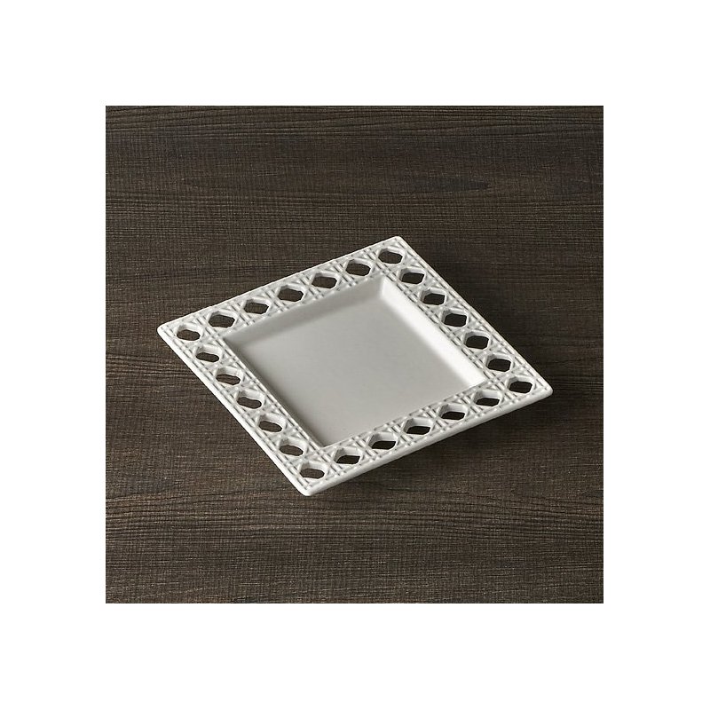 Henriette - Vassoio Quad - Ceramica - Bianco