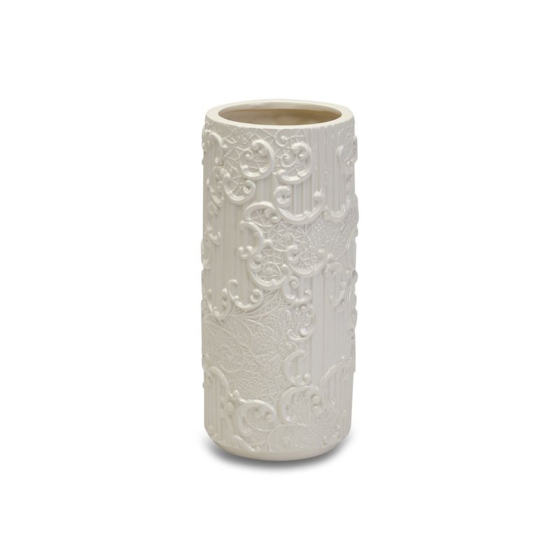 Henriette - Vaso Cilindrico - Ceramica - Bianco