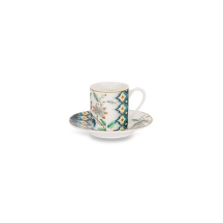 Henriette - Set 4 Tazze Caffè - Porcellana - Multicolor