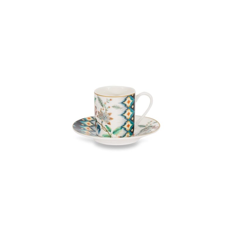 Henriette - Set 4 Tazze Caffè - Porcellana - Multicolor