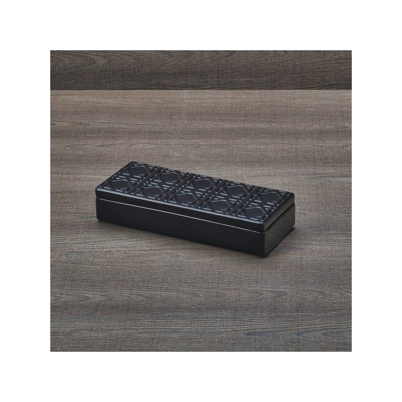 Henriette - Scatola Ceramica - Nero - Paglia Di Vienna
