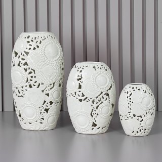 Henriette - Vaso Kyoto - Ceramica - Bianco