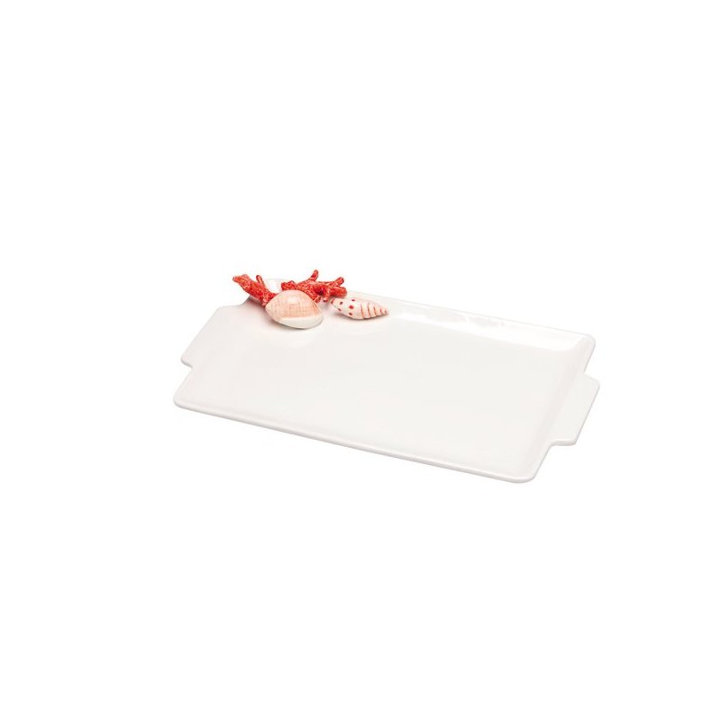 Love Tiffani - Vassoio Rettangolare - Ceramica - Mar Rosso