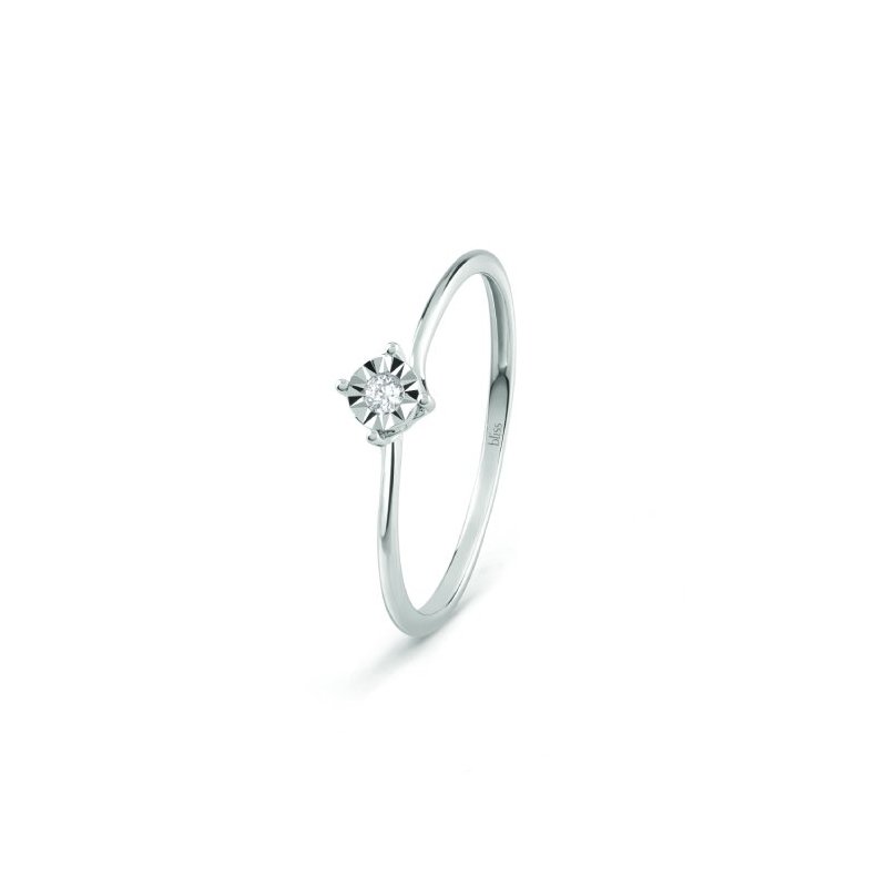 Bliss - Anello Bl Rugiada - Oro Bianco - Diamante