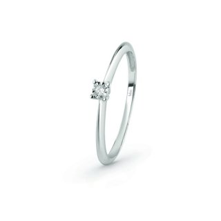 Bliss - Anello In Oro Bianco - Diamante Rotondo