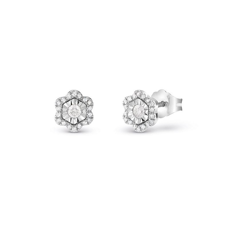 Bliss - Orecchini Bl Rugiada - Oro Bianco - Diamante
