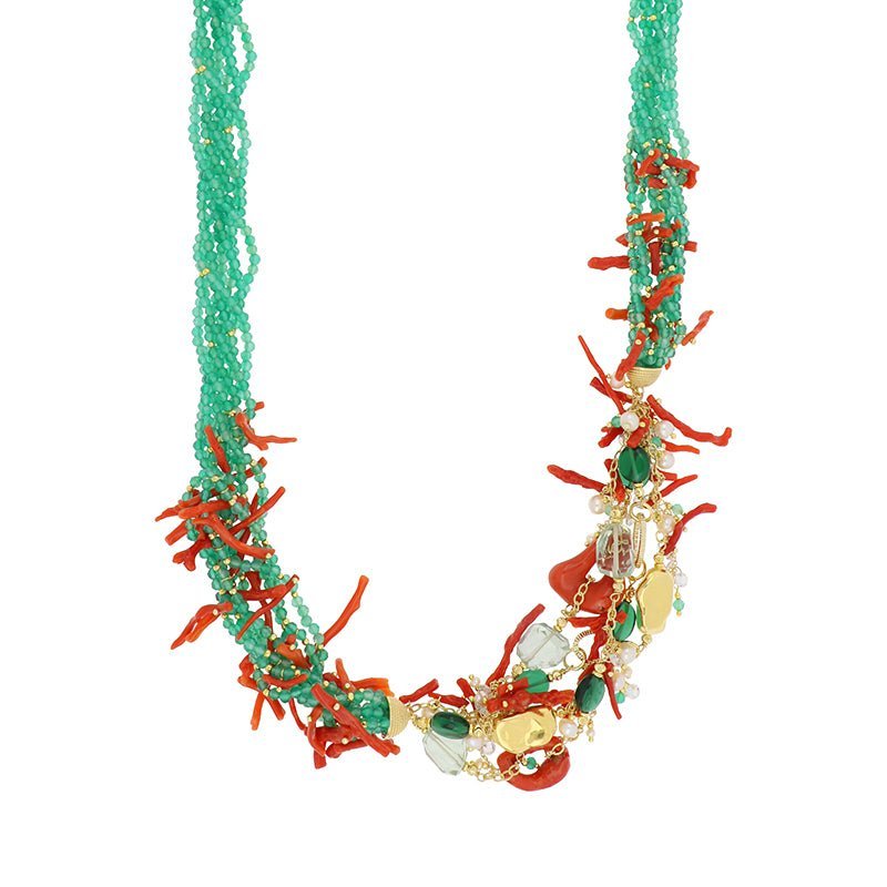 Nivy - Collana Adriel - Corallo - Pietre Colorate