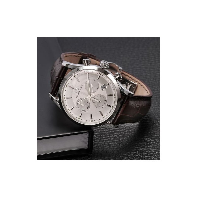 Philip Watch - Sunray Uomo - Acciaio - Pelle