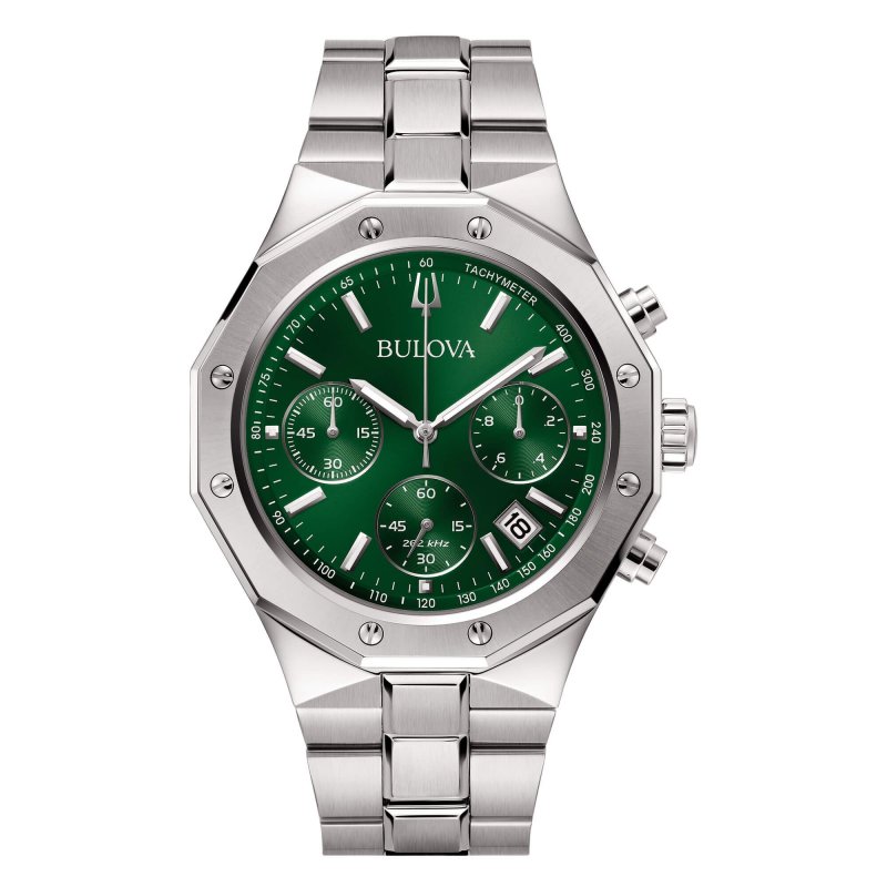 Bulova - Octagon Chronograph - Acciaio - Verde