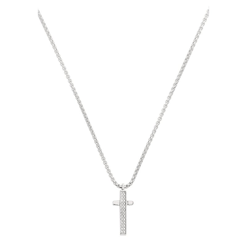 Breil Tribe - Collana Line Row - Acciaio - Zirconia
