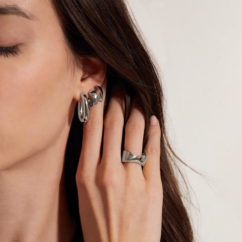 Breil - Orecchini Hoop - Acciaio - Argento