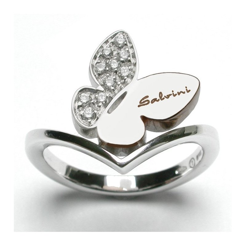 Salvini - Anello Farfalle - Oro Bianco - Diamante