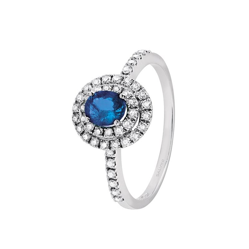 Salvini - Anello Dora - Oro Bianco - Diamante/Zaffiro