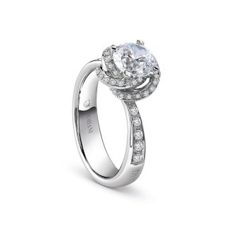 Damiani - Anelli Bocciolo Full Pave' - Oro Bianco - Diamante