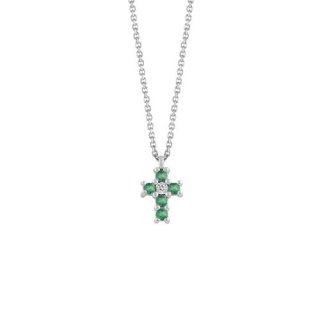 Bliss - Collana Jasmine - Oro Bianco - Smeraldi