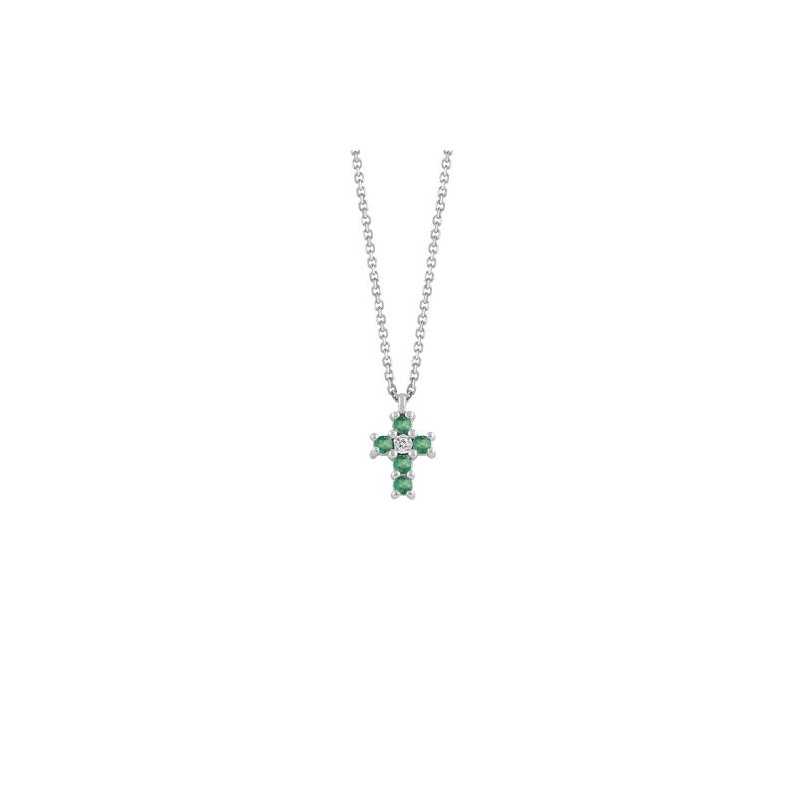 Bliss - Collana Jasmine - Oro Bianco - Smeraldi