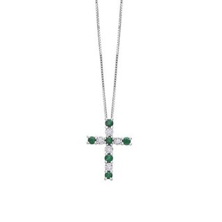 Bliss - Collana In Oro Bianco - Smeraldi - Diamanti