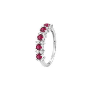 Bliss - Anello Rugiada Colors - Oro Bianco - Rubino