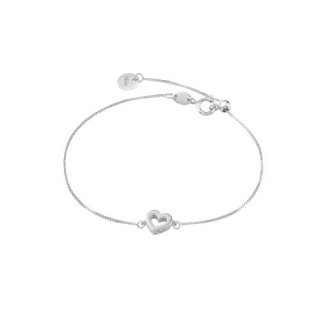 Bliss - Bracciale Cuore - Oro Bianco - Diamante