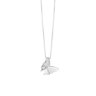 Bliss - Collana Fantasia Farfalla - Oro Bianco - Diamanti