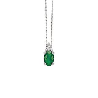 Bliss - Collana Rugiada - Oro Bianco - Smeraldo
