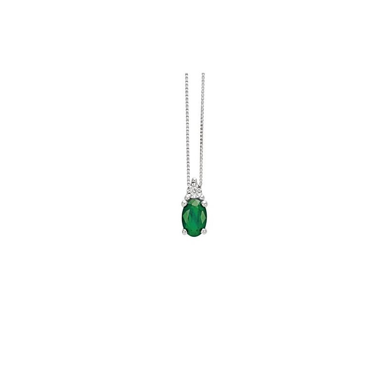 Bliss - Collana Rugiada - Oro Bianco - Smeraldo
