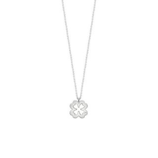 Bliss - Collierino Quadrifoglio - Oro Bianco - 9Kt