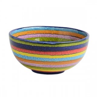 Modigliani - Insalatiera Pop Righe - Ceramica - Dipinta A Mano