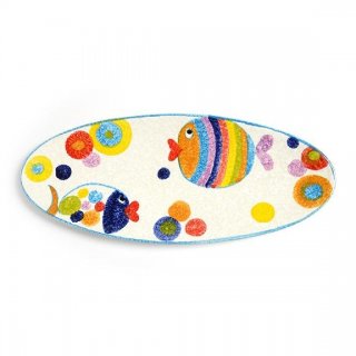 Modigliani - Piatto Ovale Pop Pesci - Ceramica - 40X16 Cm