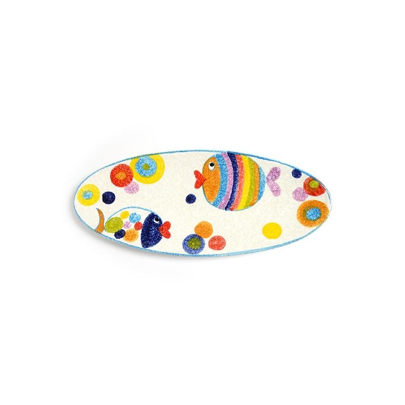 Modigliani - Piatto Ovale Pop Pesci - Ceramica - 40X16 Cm