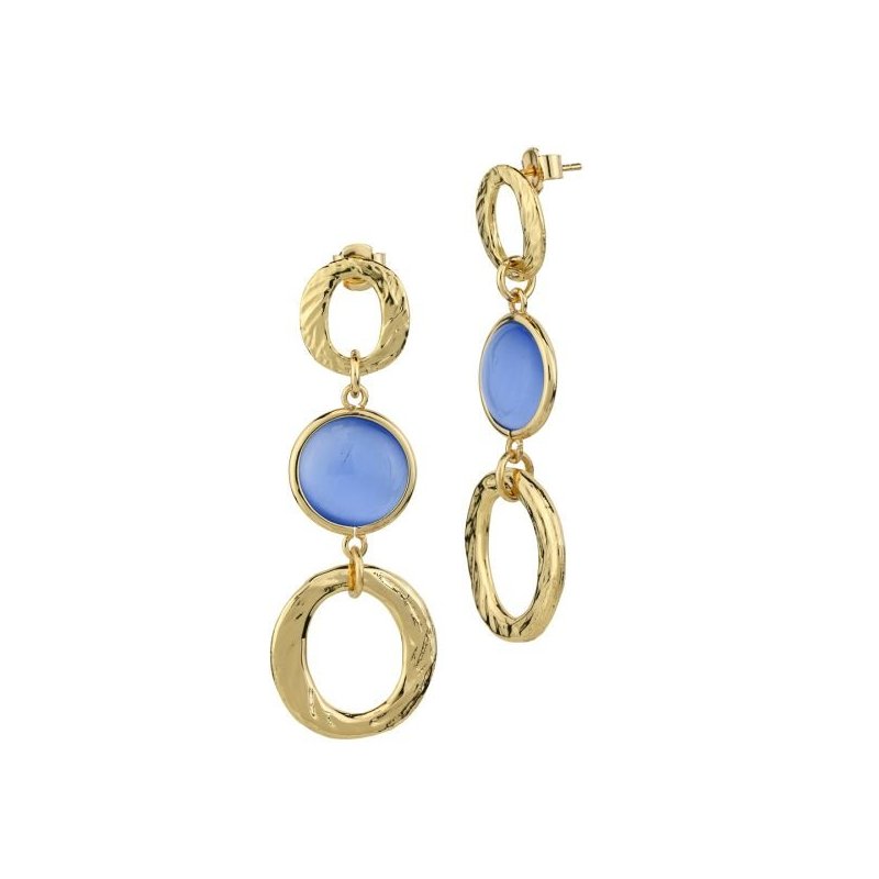 Boccadamo - Orecchini Pendenti - Oro Giallo - Cristalli Blu