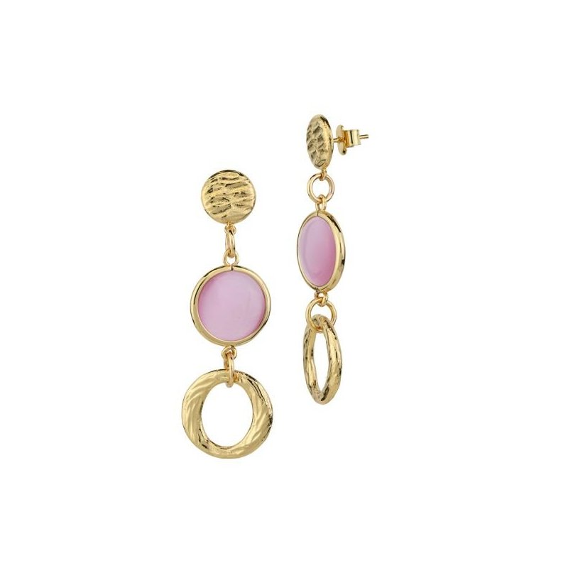 Boccadamo - Orecchini Xor755Dr - Cristalli Rosa - Oro Giallo