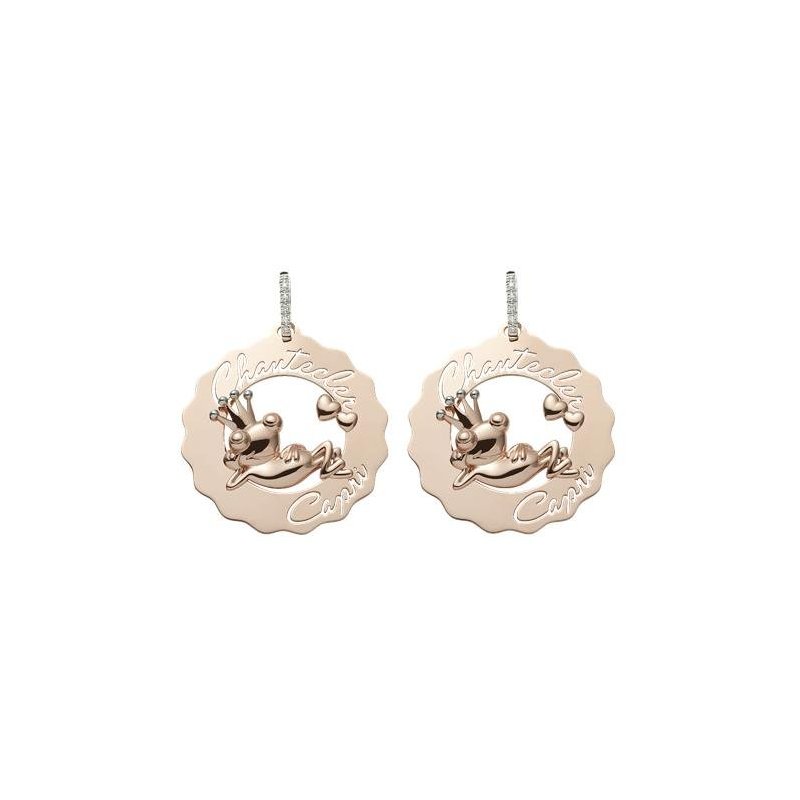 Chantecler - Orecchini Logo - Oro Rosa - Diamanti