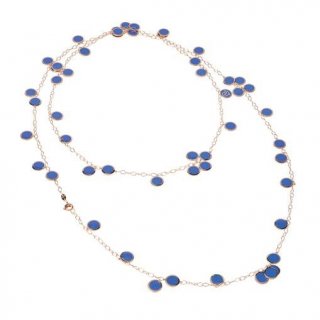 Chantecler - Collana Paillettes - Oro Rosa - Smalto Blu