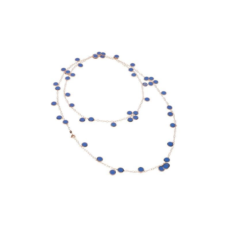Chantecler - Collana Paillettes - Oro Rosa - Smalto Blu