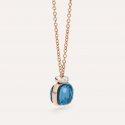 Pomellato - Collana Nudo Mini - Topazio Blu - Oro Rosa