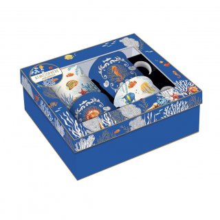 Easy Life - Set 4 Mug Aquarium - Porcellana - 300Ml