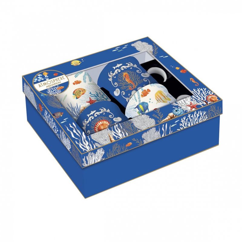 Easy Life - Set 4 Mug Aquarium - Porcellana - 300Ml