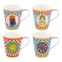 Easy Life - Set 4 Mug Sicily - Porcellana - Tradizione