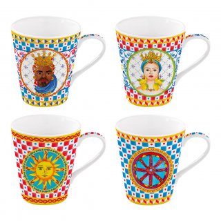 Easy Life - Set 4 Mug Sicily - Porcellana - Tradizione