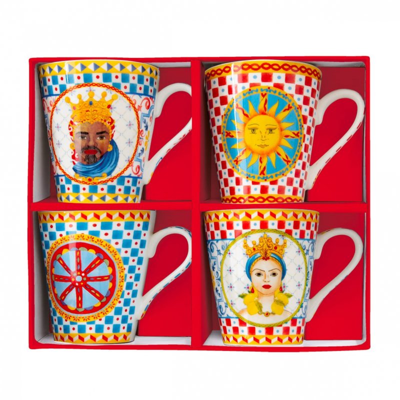 Easy Life - Set 4 Mug Sicily - Porcellana - Tradizione
