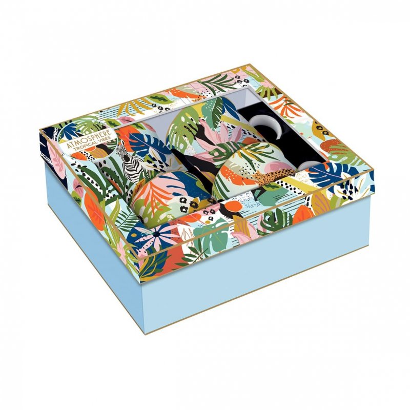Easy Life - Set 4 Mug Tropical Vibes - Porcellana - 300Ml