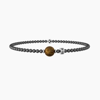 Kidult - Bracciale Uomo - Pvd Gunmetal - Occhio Di Tigre