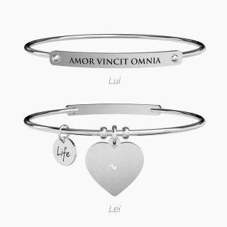 Kidult - Bangle Amor Vincit Omnia - Acciaio - Cristallo