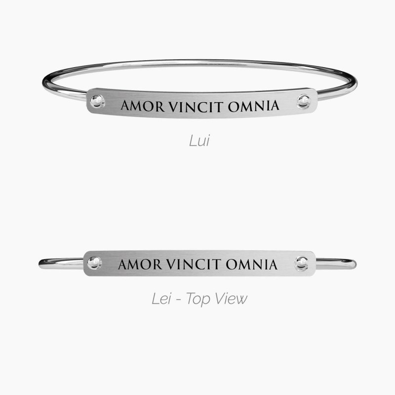 Kidult - Bangle Amor Vincit Omnia - Acciaio - Cristallo